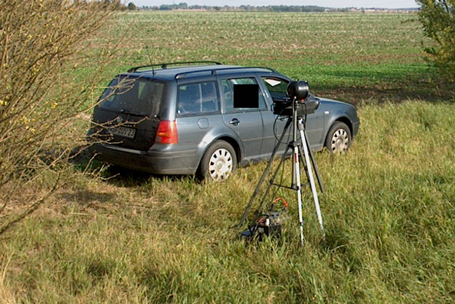 Radar Multanova VR 6F Stativaufbau von Hinten