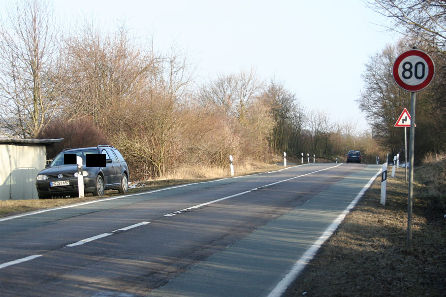 Blitzer Bundesstraße B 180 zwischen Naumburg (Ortsteil Kleinjena) und Nißmitz