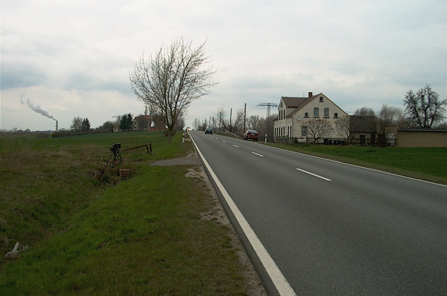 Blitzer B 91 zwischen Nauendorf und Theißen, Kennzeichen MQ-WA 394.