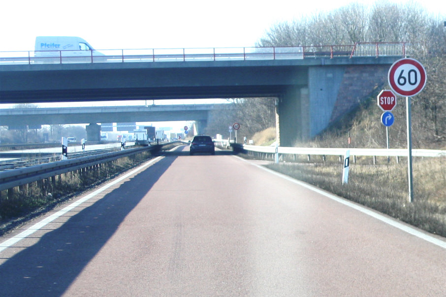 Überfahrt Autobahn 9 zur Autobahn 14 Schkeuditzer Kreuz