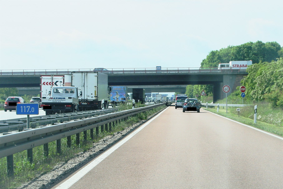 Überfahrt Autobahn 9 zur Autobahn 14 Schkeuditzer Kreuz