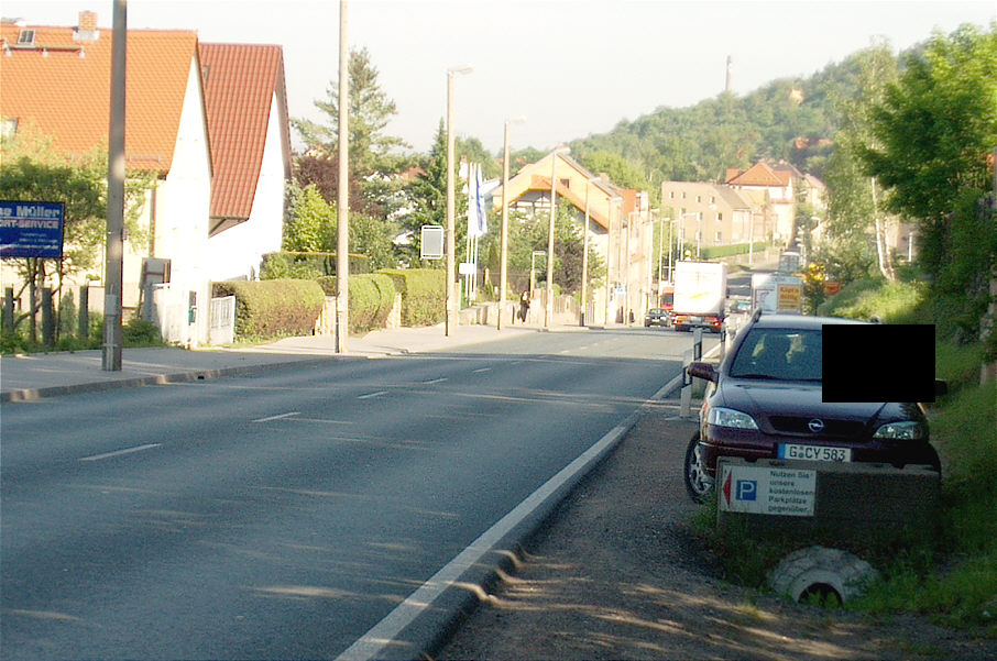 Geschwindigkeitsmessung Gera Ortsteil Langenberg Langenberger Straße in Höhe Friedhof (Bundesstraße 7, B 7)