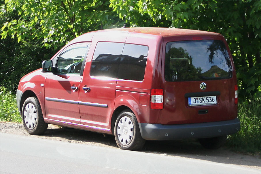 Flitzerblitzer, Stadt Jena, grauer, weinroter, VW Caddy, Kennzeichen, J-SK 536, Folie, foliert