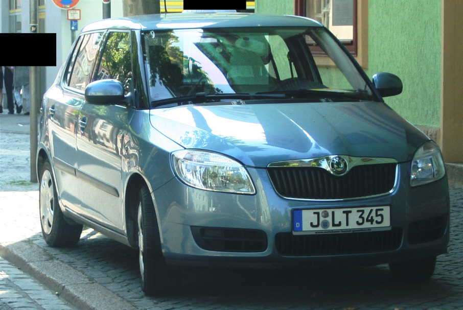 Flitzerblitzer, Stadt Jena, Skodia Fabia, Kennzeichen J-LT 345