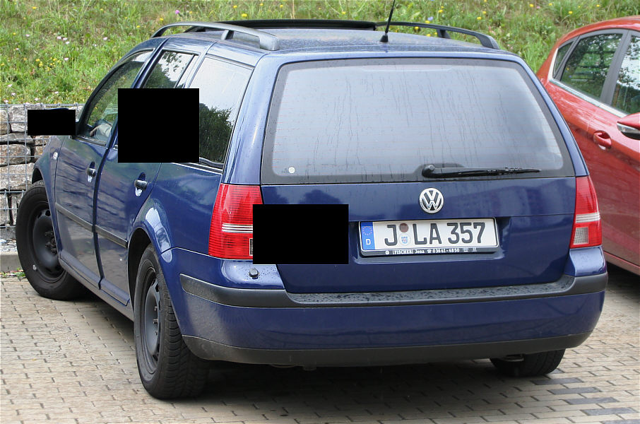 Flitzerblitzer, Stadt Jena, dunkelblau, VW Golf Variant, Kennzeichen, J-LA 357