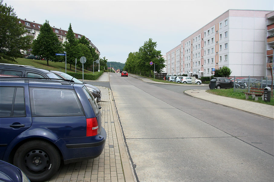 Geschwindigkeitskontrolle Jena - Schrödingerstraße in Höhe des Kindergartens Pusteblume