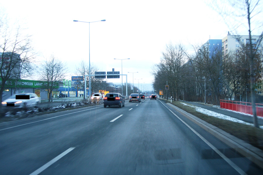 Geschwindigkeitsmessung Jena Stadtrodaer Straße stadteinwärts Höhe Infotafel