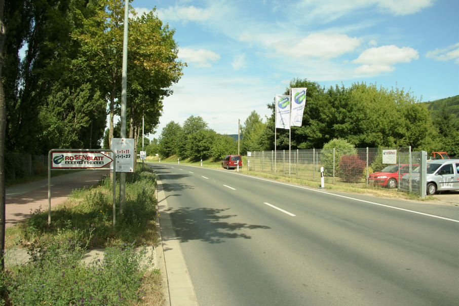 Geschwindigkeitskontrolle Jena Wiesenstraße kurz nach dem Abzweig der B 7 in Richtung Eisenberg am Rosenblatt