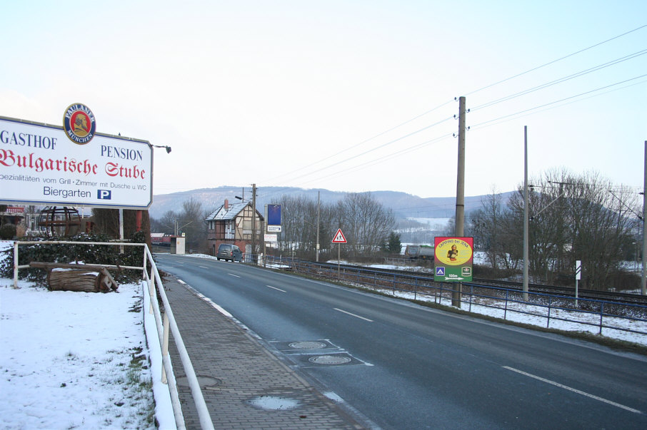 Geschwindigkeitskontrolle Porstendorf Bahnhofsstraße in Fahrtrichtung Dornburg, Naumburg (B 88)