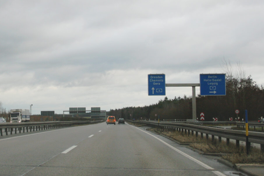 Geschwindigkeitskontrolle BAB 4, A 4, Hermsdorfer Kreuz in Fahrtrichtung Chemnitz, Dresden