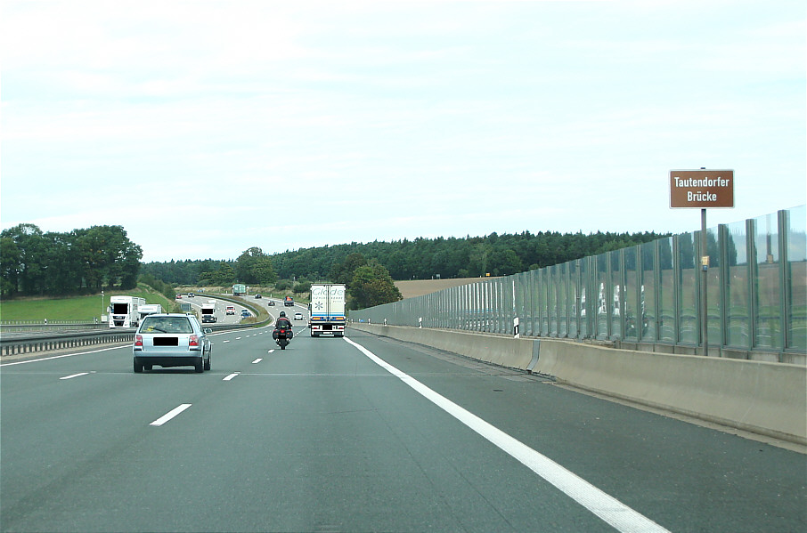 Geschwindigkeitsmessung, Bundesautobahn 9, Autobahn 9, A 9, BAB 9, 193,4, Tautendorfer Brücke, Senke, Brücke