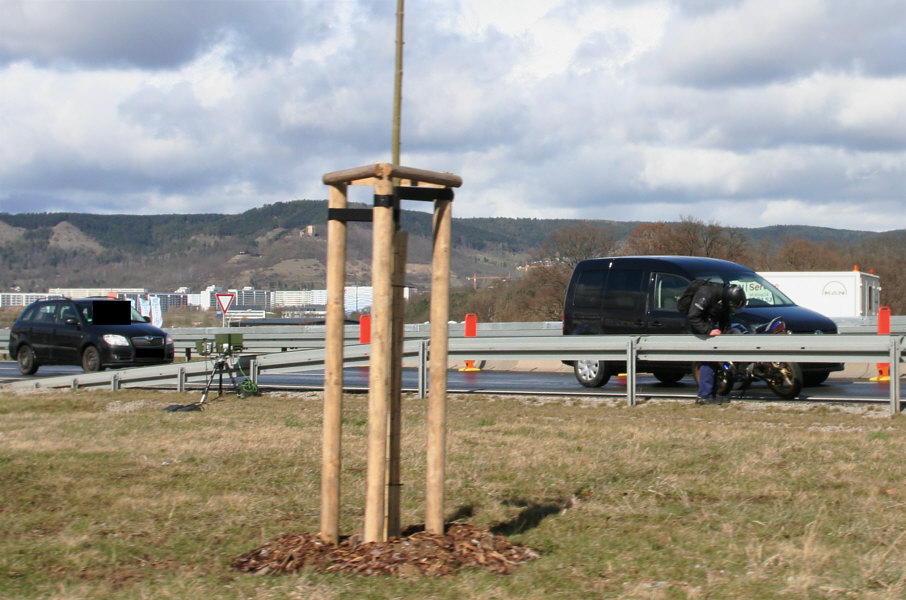 Blitzer, Unfall, Geschwindigkeitskontrolle, Motorrad, Pkw, abbremsen, Sturz, Jena